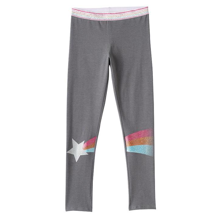 Girls 7-16 & Plus Size So&reg; Shiny Knee Leggings, Girl's, Size: 16 1/2, Dark Grey