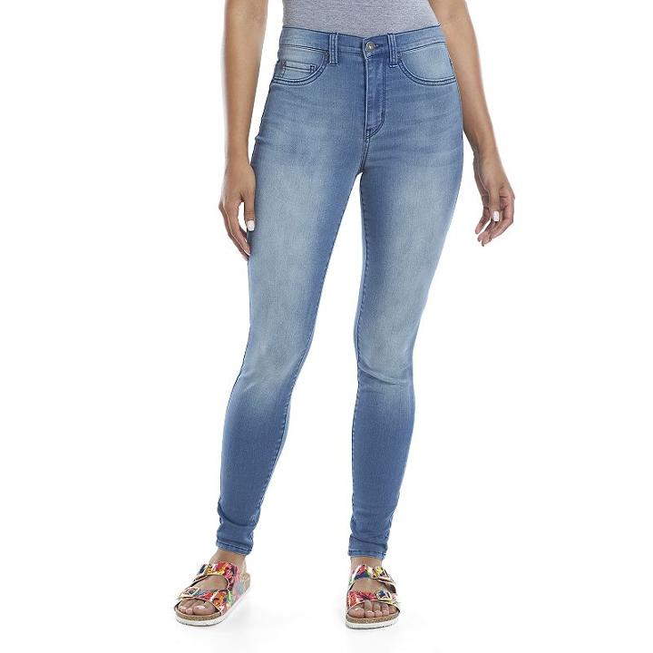 Juniors' Mudd&reg; Super High-waisted Jeggings, Girl's, Size: 7, Med Blue