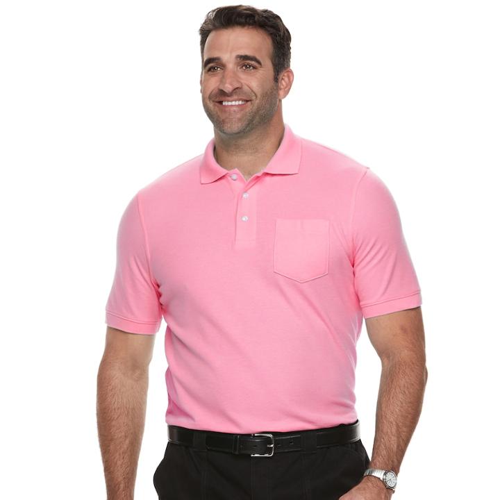 Big & Tall Croft & Barrow&reg; Classic-fit Easy-care Pique Performance Pocket Polo, Men's, Size: 3xb, Med Pink