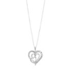 Sterling Silver 1/10 Carat T.w. Diamond Triple Heart Pendant Necklace, Women's, Size: 18, White