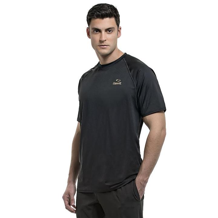 Men's Copper Fit Raglan Tee, Size: Medium, Black