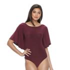 Women's Jennifer Lopez Dolman Bodysuit, Size: Small, Dark Red