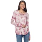 Juniors' Mudd&reg; Macrame Long Sleeve Tee, Teens, Size: Xl, Purple