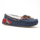 So&reg; Women's Embroidered Rose Denim Moccasin Slippers, Size: Xl, Blue Other