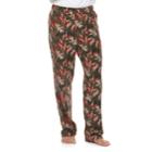Men's Patterned Microfleece Lounge Pants, Size: Small, Med Brown