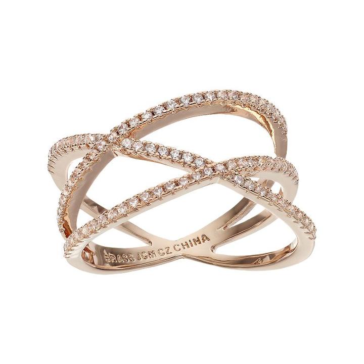 Fleur Cubic Zirconia Highway Ring, Women's, Size: 7, Pink