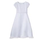 Girls 7-14 Lavender Pleated Cap Sleeve Organza Tea Length Special Occasion Dress, Girl's, Size: 14, White