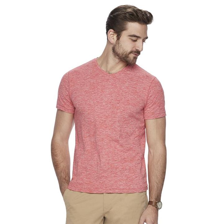 Men's Marc Anthony Slim-fit Space-dye Tee, Size: Large, Brt Red