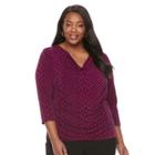 Plus Size Dana Buchman Print Cowlneck Top, Women's, Size: 3xl, Med Purple