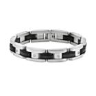 Lynx Stainless Steel Black Ion 1/10-ct. T.w. Diamond Bracelet - Men, Size: 8.25