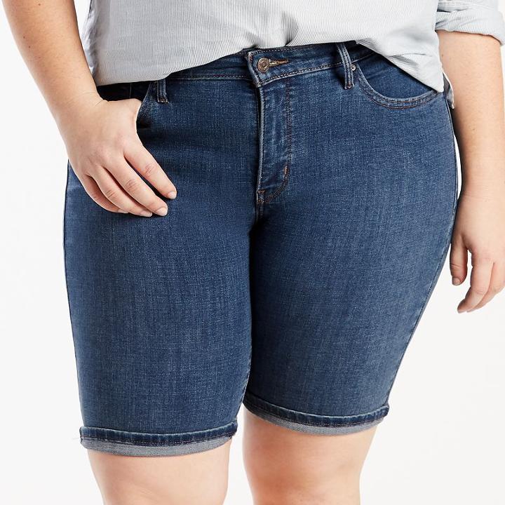 Plus Size Levi's&reg; Perfectly Shaping Jean Bermuda Shorts, Women's, Size: 16 W, Med Blue
