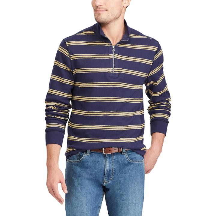 Big & Tall Chaps Classic-fit Reversible Quarter-zip Pullover, Men's, Size: Xl Tall, Blue (navy)