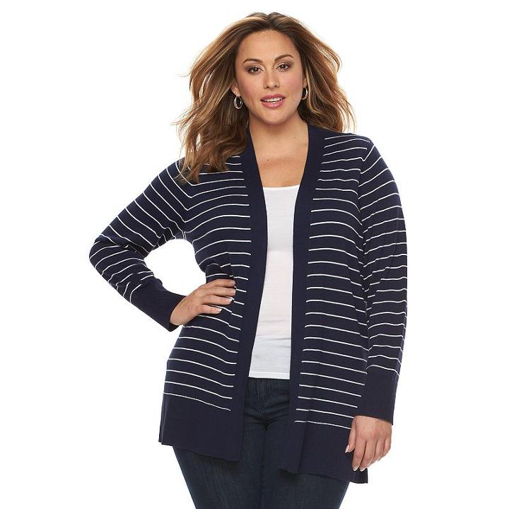 Plus Size Croft & Barrow&reg; Open-front Cardigan, Women's, Size: 3xl, Blue