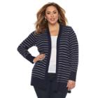 Plus Size Croft & Barrow&reg; Open-front Cardigan, Women's, Size: 3xl, Blue