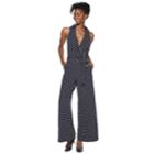 Women's Nina Leonard Print Surplice Wide-leg Jumpsuit, Size: Xl, Blue (navy)