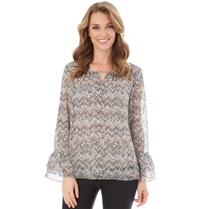 Women's Apt. 9&reg; Print Keyhole Top, Size: Small, Ovrfl Oth