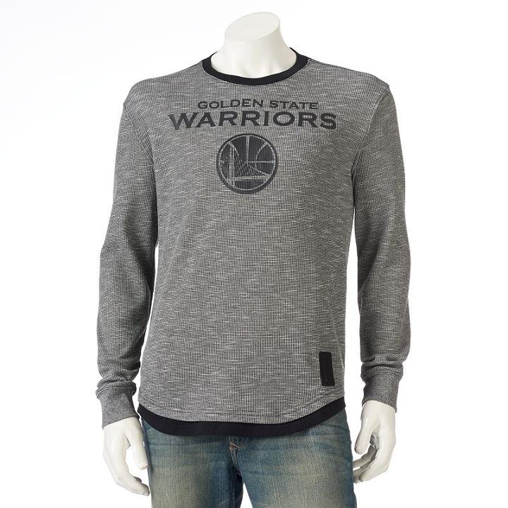 Men's Golden State Warriors Inbound Marled Thermal Tee, Size: Large, Black