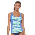 Women's Nike Gleam Ikat Racerback Tankini Top, Size: Xl, Blue Other
