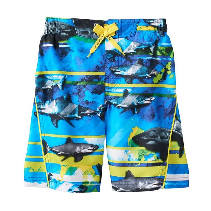 Boys 4-7 Zeroxposur Abstract Sharks Swim Trunks, Boy's, Size: Medium, Turquoise/blue (turq/aqua)
