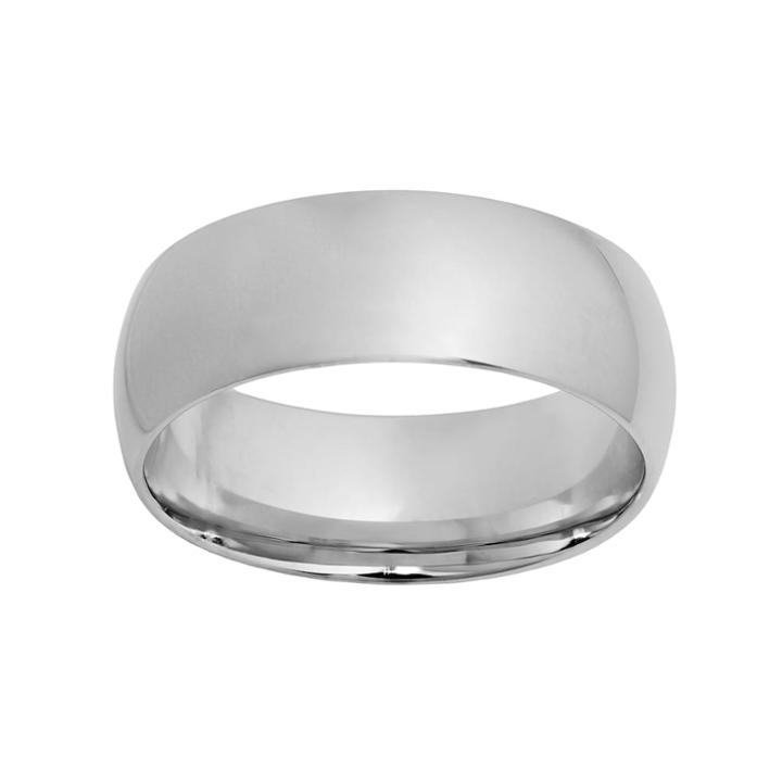 Sterling Silver Wedding Band - Men, Size: 7.50, Grey