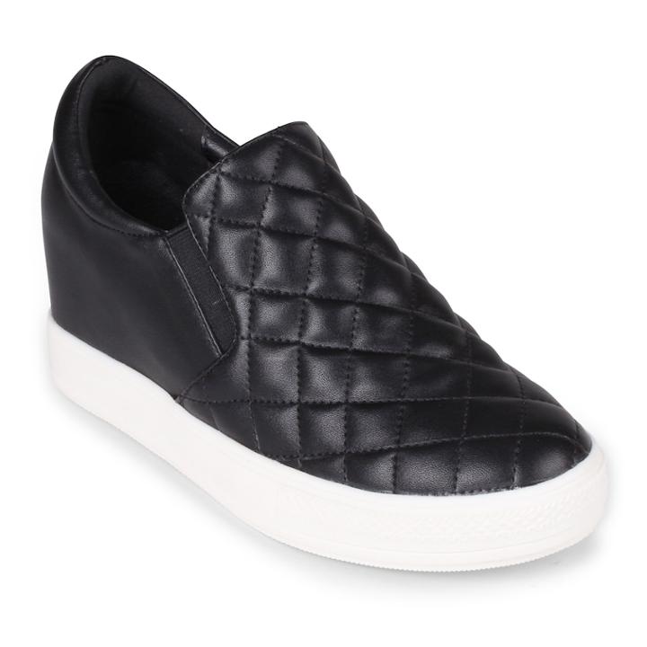 Wanted Bushkill Women's Quilted Sneakers, Size: 7, Black