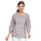 Women's Croft & Barrow&reg; Smocked Peasant Top, Size: Small, Med Pink