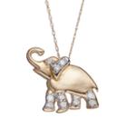 1/10 Carat T.w. Diamond 10k Gold Elephant Pendant Necklace, Women's, Size: 18, White