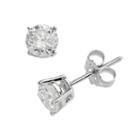 14k White Gold 1-ct. T.w. Igi Certified Round Cut Diamond Solitaire Earrings, Women's