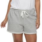 Juniors' Plus Size So&reg; Roll Cuff French Terry Shorts, Teens, Size: 2xl, Med Grey