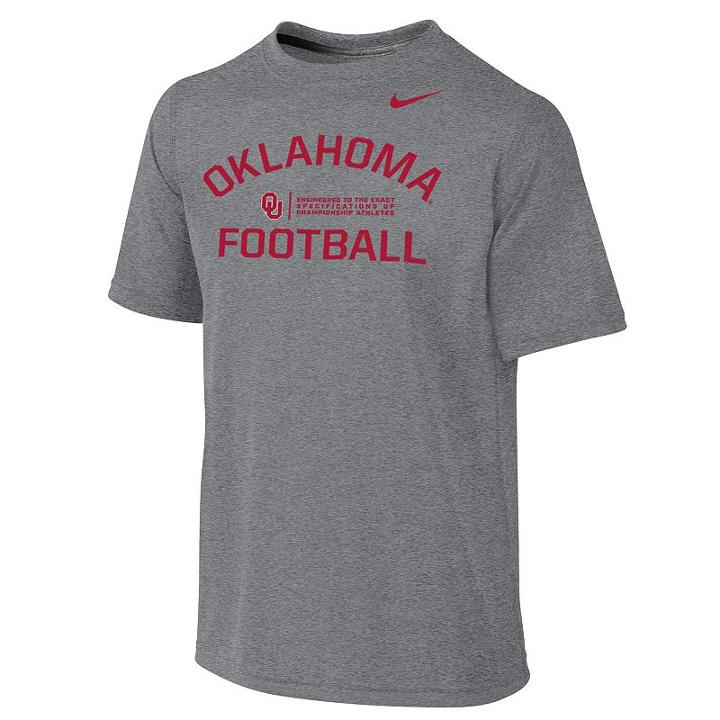 Boys 8-20 Nike Oklahoma Sooners Legend Lift Dri-fit Tee, Boy's, Size: L(14/16), Grey Other