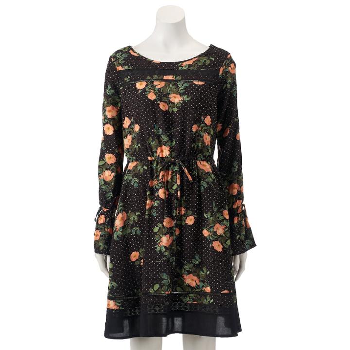 Women's Lc Lauren Conrad Inset Lace Shift Dress, Size: Xxl, Black