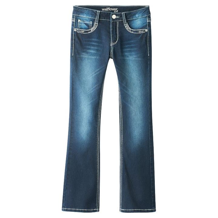 Girls Plus Size Wallflower Sequin Bootcut Jeans, Girl's, Size: 20 1/2, Blue Other