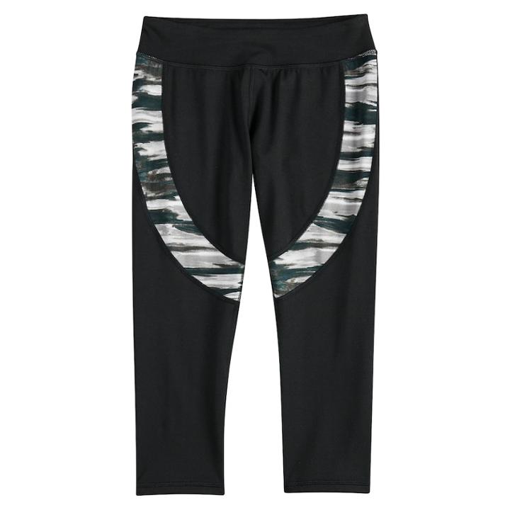 Girls 7-16 So&reg; Colorblock Capri Leggings, Size: 7-8, Black