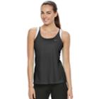 Women's Nike Dri-fit Mesh Racerback Tank Top, Size: Large, Grey (charcoal)