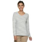 Women's Croft & Barrow&reg; Essential V-neck Top, Size: Large, Med Grey