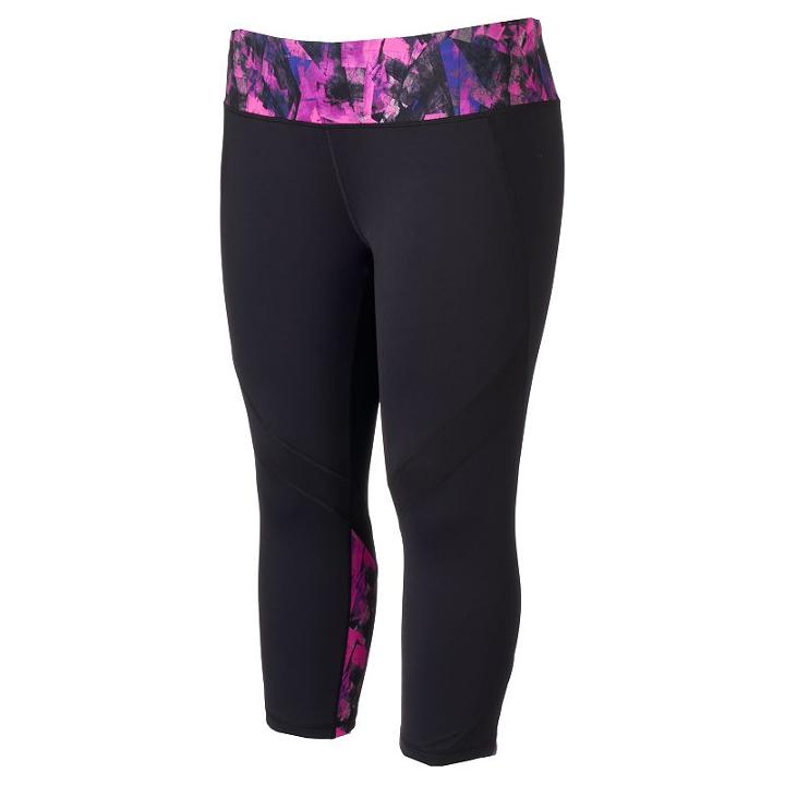 Plus Size Women's Tek Gear&reg; Performance Capri Workout Leggings, Size: 1xl, Brt Purple