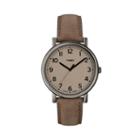Timex Unisex Originals Leather Watch, Size: Large, Brown
