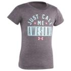 Girls 4-6x Under Armour Awesome Graphic Tee, Girl's, Size: 6x, Med Grey