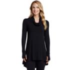 Plus Size Cuddl Duds Softwear Cowlneck Tunic Top, Women's, Size: 2xl, Black