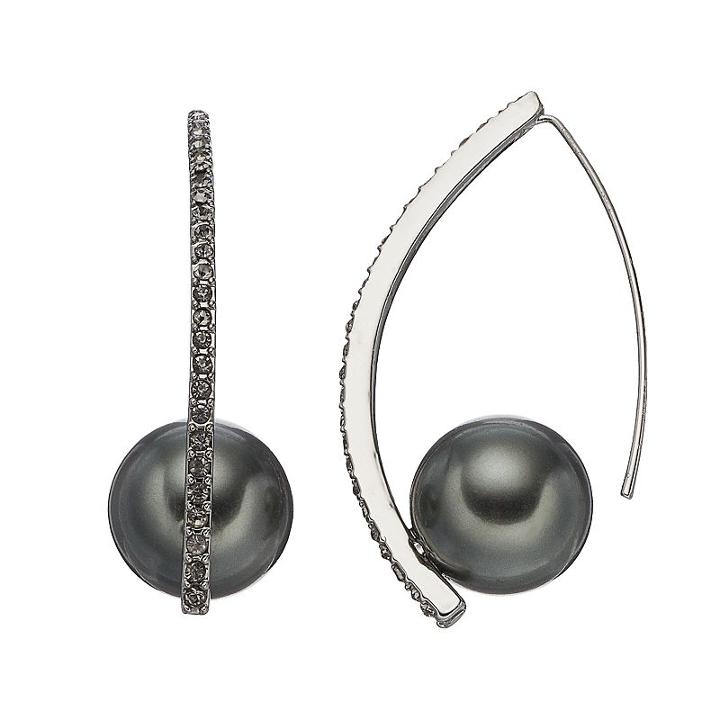 Simply Vera Vera Wang Ball Curved Threader Earrings, Women's, Grey Other
