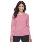 Women's Napa Valley Solid Crewneck Sweater, Size: Xl, Med Pink