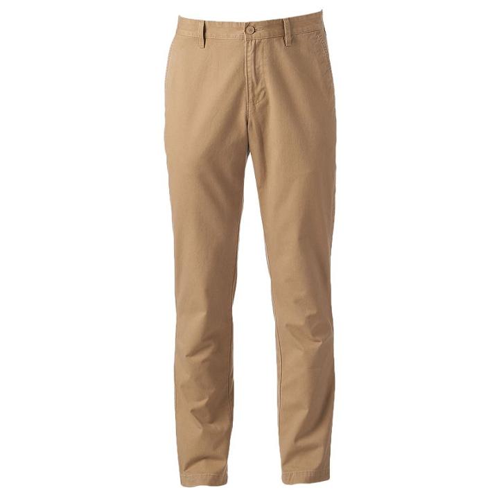 Men's Sonoma Goods For Life&trade; Slim-straight Twill Pants, Size: 38x32, Med Brown
