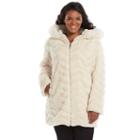 Plus Size Gallery Hooded Faux-fur Jacket, Women's, Size: 2xl, White