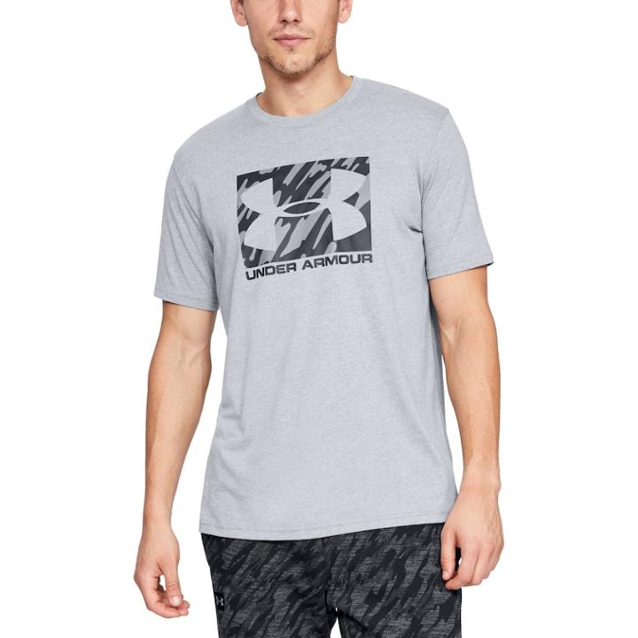 Men's Under Armour Boxed Logo Sportstyle Tee, Size: Large, Med Grey