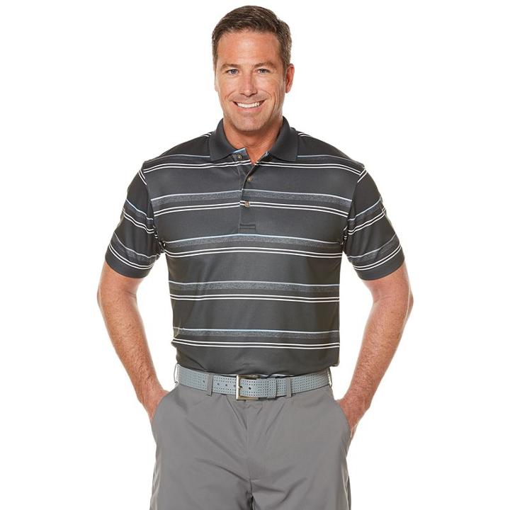 Men's Grand Slam Performance Striped Golf Polo, Size: Xxl, Grey Other
