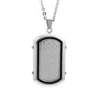 Lynx Stainless Steel & Resin Dog Tag Necklace - Men, Size: 22, Black
