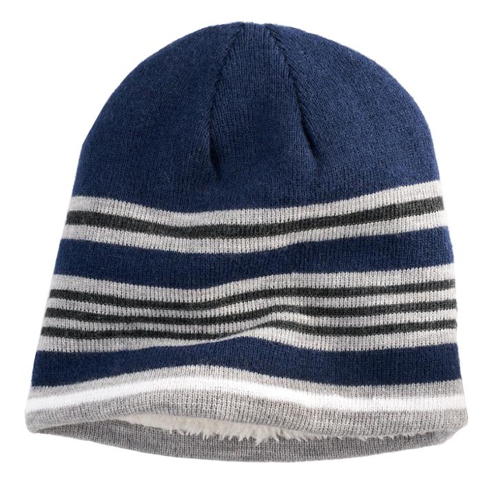 Men's Urban Pipeline&reg; Striped Sherpa Beanie, Blue (navy)