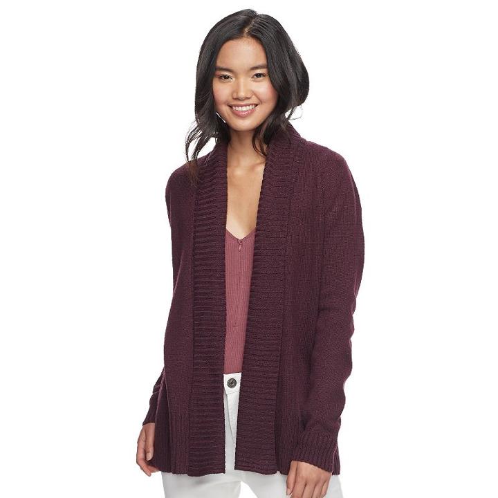 Juniors' Pink Republic Open Front Cardigan, Teens, Size: Large, Med Red