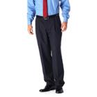 Men's Haggar&reg; Classic-fit Pleated Navy Pinstripe Suit Pants, Size: 34x30, Blue