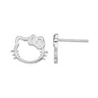 Kids' Hello Kitty&reg; Sterling Silver Openwork Stud Earrings, Women's